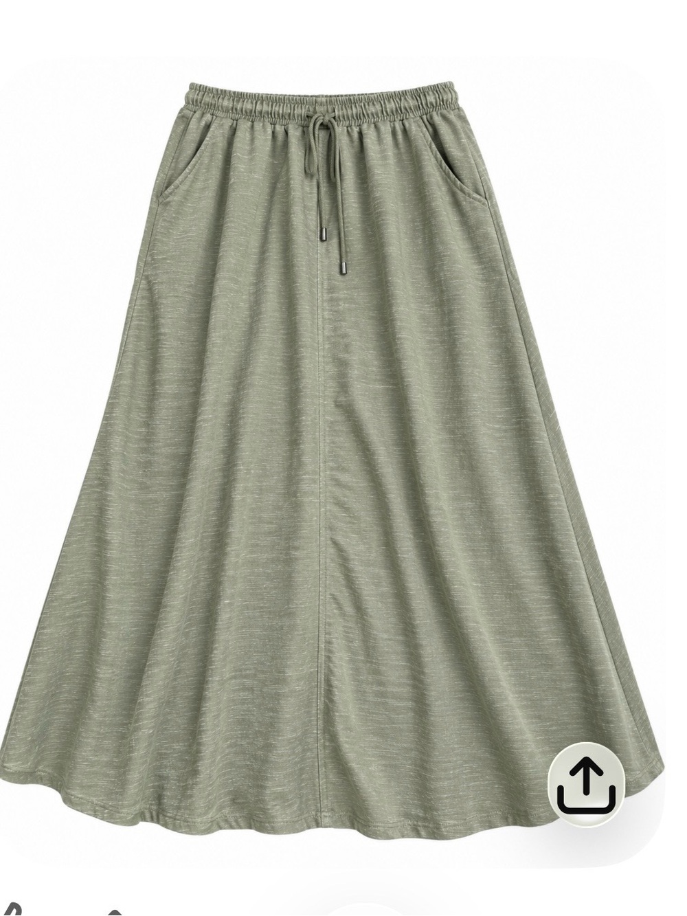 Max Studio London Sage Green Maxi Skirt Size L Drawstring Pockets